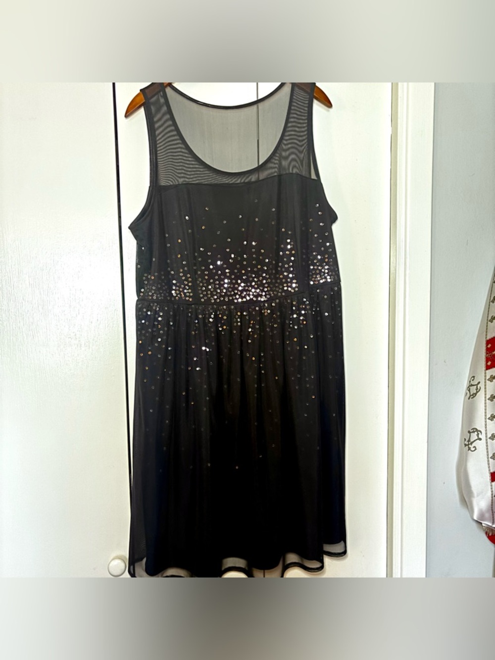 Lane Bryant Black Mesh Sequin Dress Size 18 Sparkle Party Wedding Guest